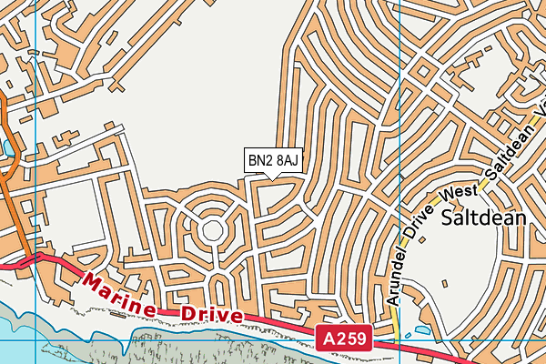 BN2 8AJ map - OS VectorMap District (Ordnance Survey)