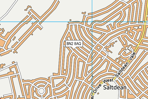 BN2 8AQ map - OS VectorMap District (Ordnance Survey)