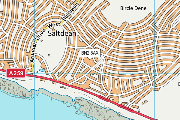 BN2 8AX map - OS VectorMap District (Ordnance Survey)