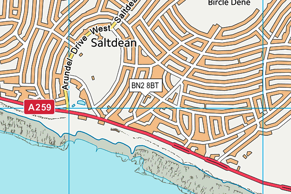 BN2 8BT map - OS VectorMap District (Ordnance Survey)