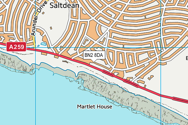 BN2 8DA map - OS VectorMap District (Ordnance Survey)