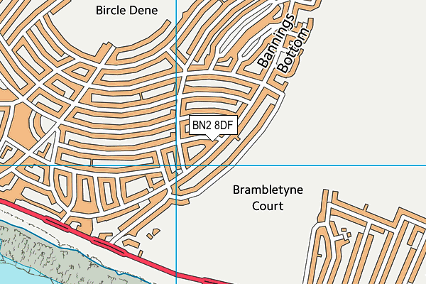 BN2 8DF map - OS VectorMap District (Ordnance Survey)