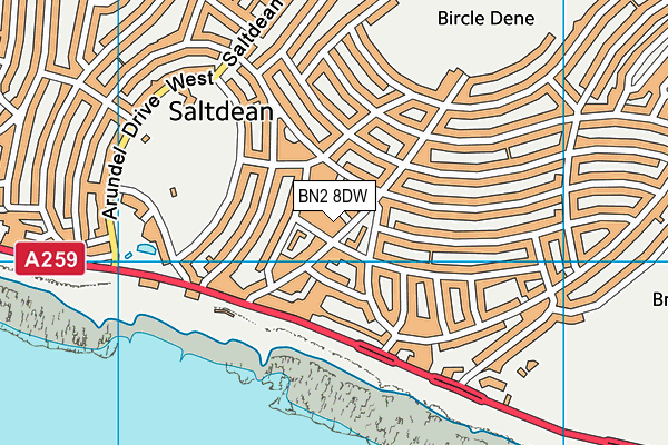 BN2 8DW map - OS VectorMap District (Ordnance Survey)