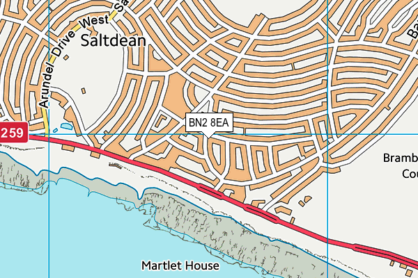 BN2 8EA map - OS VectorMap District (Ordnance Survey)