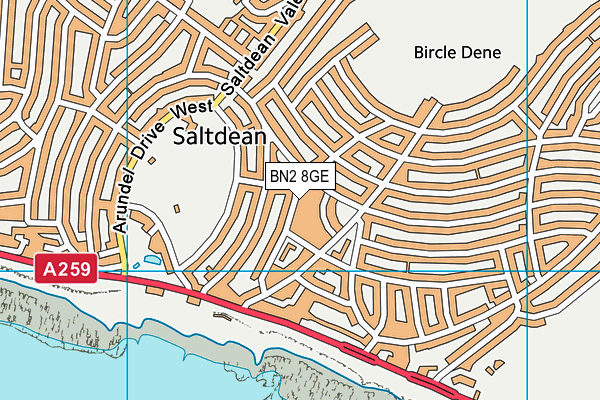 BN2 8GE map - OS VectorMap District (Ordnance Survey)