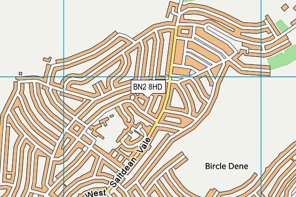 BN2 8HD map - OS VectorMap District (Ordnance Survey)