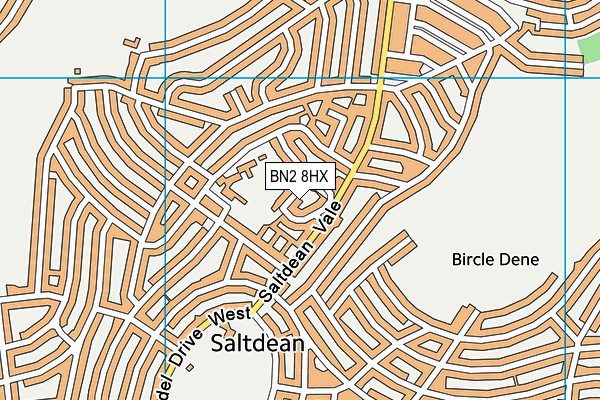 BN2 8HX map - OS VectorMap District (Ordnance Survey)