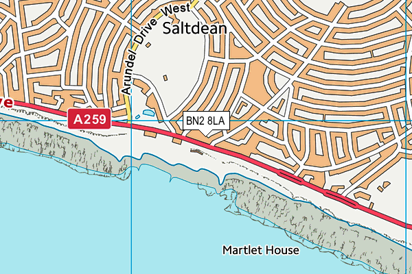 BN2 8LA map - OS VectorMap District (Ordnance Survey)