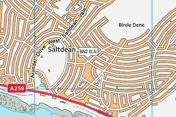 BN2 8LN map - OS VectorMap District (Ordnance Survey)