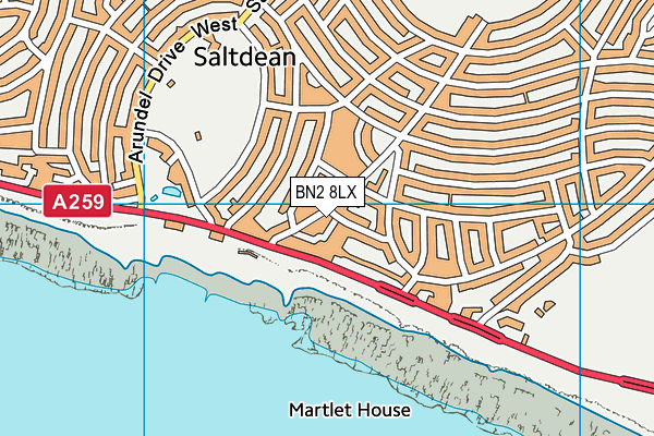 BN2 8LX map - OS VectorMap District (Ordnance Survey)