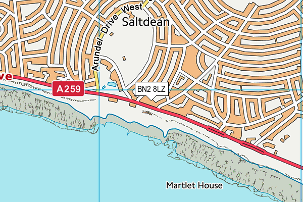 BN2 8LZ map - OS VectorMap District (Ordnance Survey)