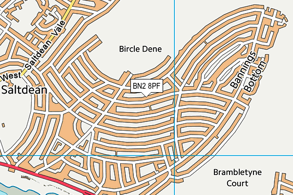 BN2 8PF map - OS VectorMap District (Ordnance Survey)