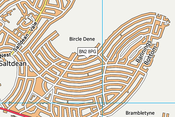 BN2 8PG map - OS VectorMap District (Ordnance Survey)