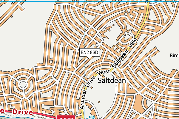 BN2 8SD map - OS VectorMap District (Ordnance Survey)