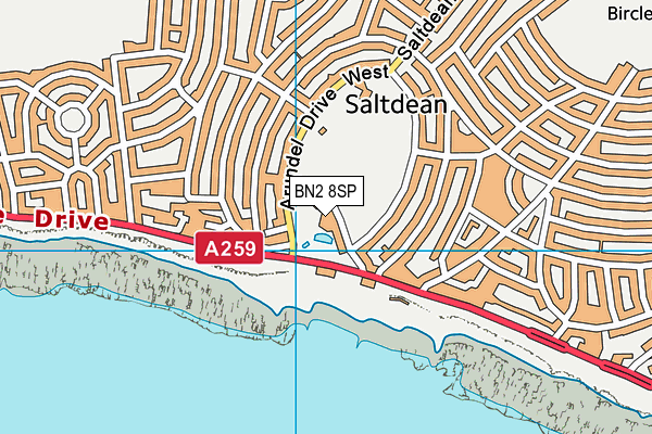 Saltdean Lido map (BN2 8SP) - OS VectorMap District (Ordnance Survey)