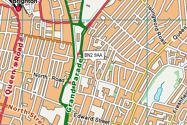 BN2 9AA map - OS VectorMap District (Ordnance Survey)