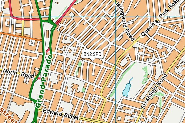 BN2 9PD map - OS VectorMap District (Ordnance Survey)