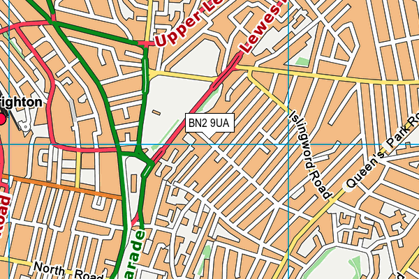 BN2 9UA map - OS VectorMap District (Ordnance Survey)