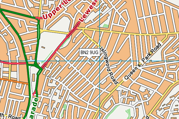 BN2 9UG map - OS VectorMap District (Ordnance Survey)