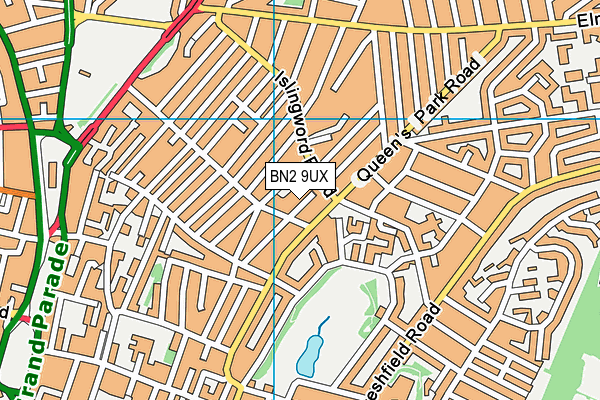 BN2 9UX map - OS VectorMap District (Ordnance Survey)