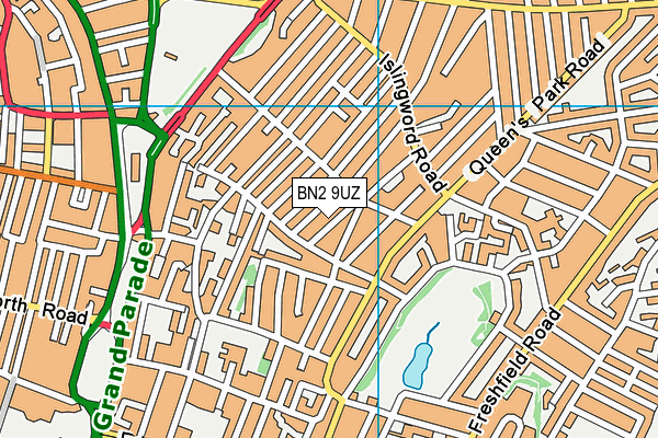 BN2 9UZ map - OS VectorMap District (Ordnance Survey)