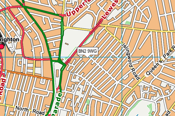 BN2 9WG map - OS VectorMap District (Ordnance Survey)