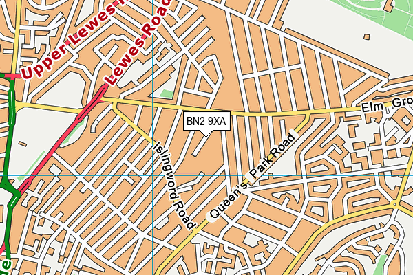 BN2 9XA map - OS VectorMap District (Ordnance Survey)
