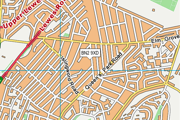 BN2 9XD map - OS VectorMap District (Ordnance Survey)
