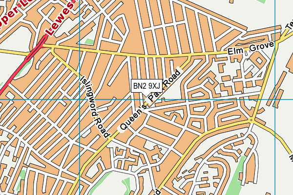 BN2 9XJ map - OS VectorMap District (Ordnance Survey)