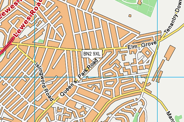 BN2 9XL map - OS VectorMap District (Ordnance Survey)
