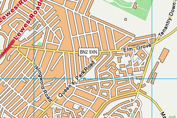 BN2 9XN map - OS VectorMap District (Ordnance Survey)