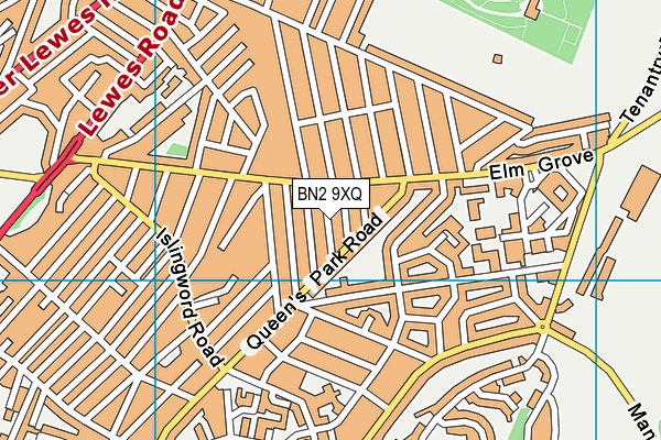 BN2 9XQ map - OS VectorMap District (Ordnance Survey)