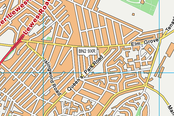 BN2 9XR map - OS VectorMap District (Ordnance Survey)