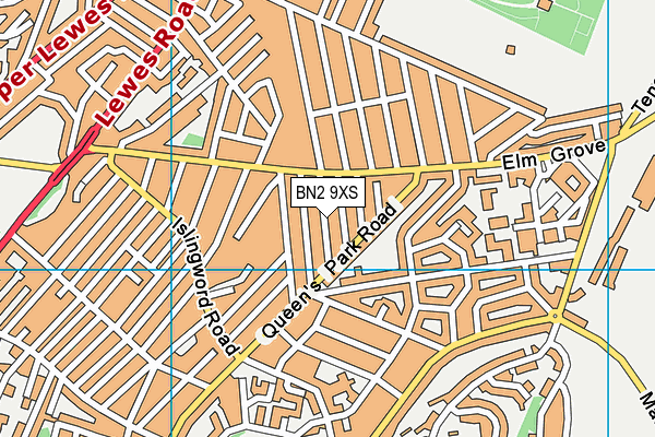 BN2 9XS map - OS VectorMap District (Ordnance Survey)