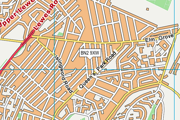 BN2 9XW map - OS VectorMap District (Ordnance Survey)