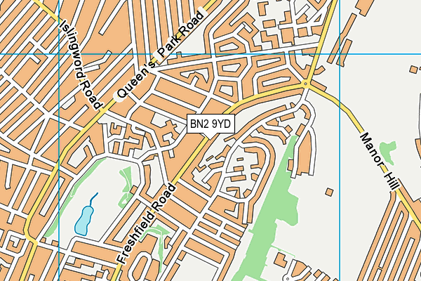 BN2 9YD map - OS VectorMap District (Ordnance Survey)