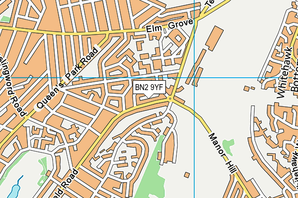 BN2 9YF map - OS VectorMap District (Ordnance Survey)
