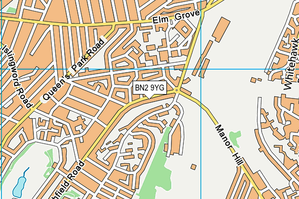 BN2 9YG map - OS VectorMap District (Ordnance Survey)