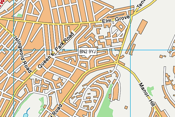 BN2 9YJ map - OS VectorMap District (Ordnance Survey)