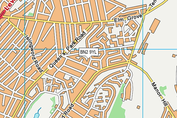 BN2 9YL map - OS VectorMap District (Ordnance Survey)