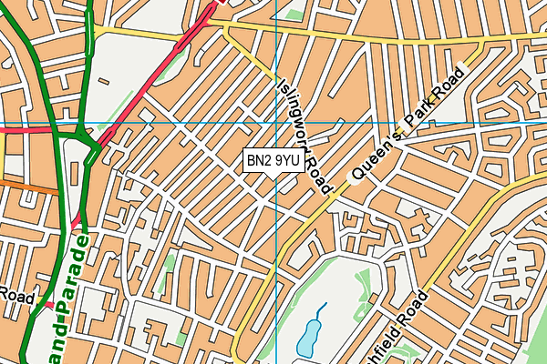 BN2 9YU map - OS VectorMap District (Ordnance Survey)