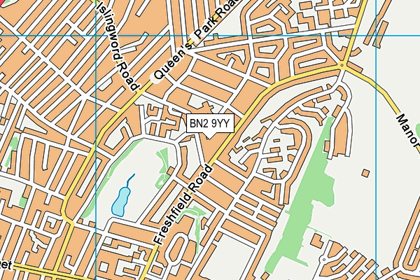 BN2 9YY map - OS VectorMap District (Ordnance Survey)