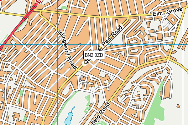 BN2 9ZD map - OS VectorMap District (Ordnance Survey)