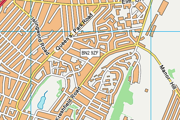 BN2 9ZF map - OS VectorMap District (Ordnance Survey)