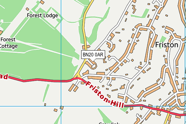 BN20 0AR map - OS VectorMap District (Ordnance Survey)