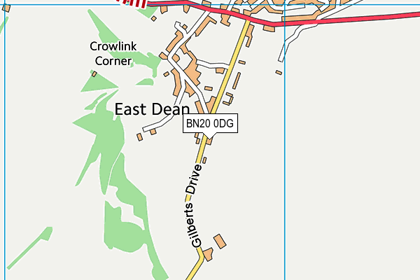 East Dean Recreation Ground map (BN20 0DG) - OS VectorMap District (Ordnance Survey)