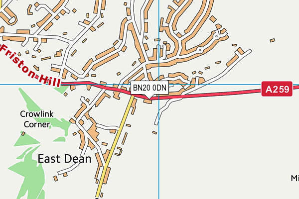 BN20 0DN map - OS VectorMap District (Ordnance Survey)