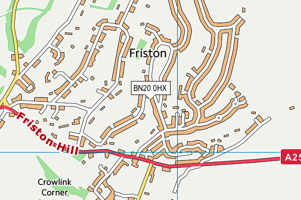 BN20 0HX map - OS VectorMap District (Ordnance Survey)