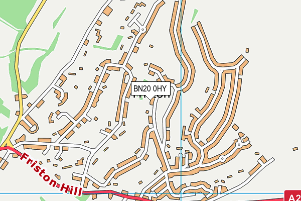 BN20 0HY map - OS VectorMap District (Ordnance Survey)