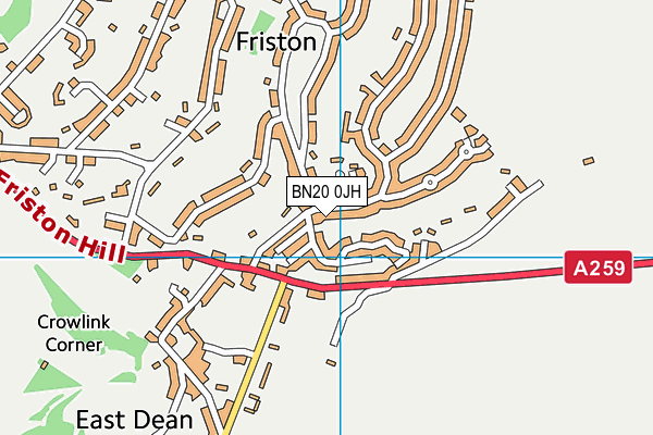 BN20 0JH map - OS VectorMap District (Ordnance Survey)